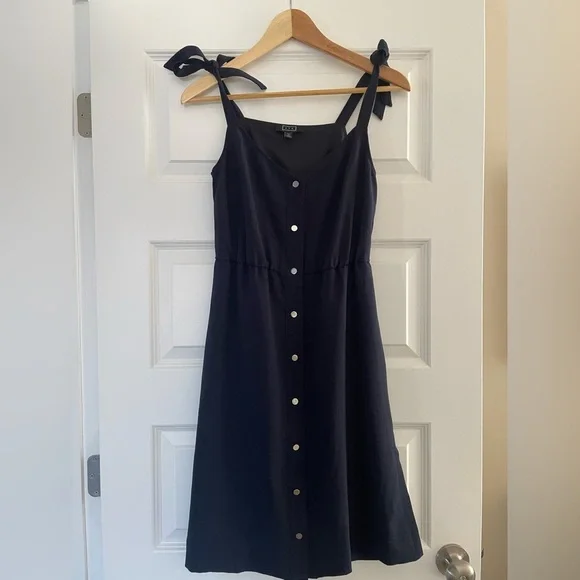 AYR The Daze Button-Down Midi Dress, Navy, XS - Picture 3 of 8